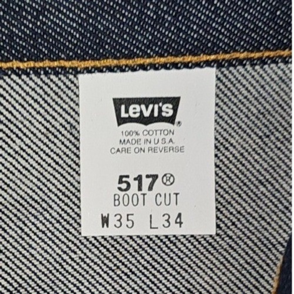 Levis 517 NWT VINTAGE 00s Bootcut Denim Jeans 35x34 Dark Wash Mens Western - Picture 7 of 9